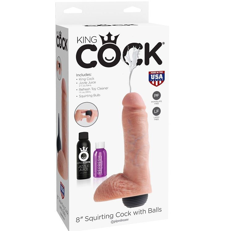 Comprar KING COCK Pene Realístico Eyaculador Natural 20.32 Cm – Diseño Ultra Realista Para Fantasías Eróticas-Noxtic