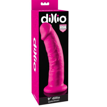 DILLIO Dildo Con Ventosa Rosa 22.9 Cm – Adherente Para Uso Versátil En Superficies Planas