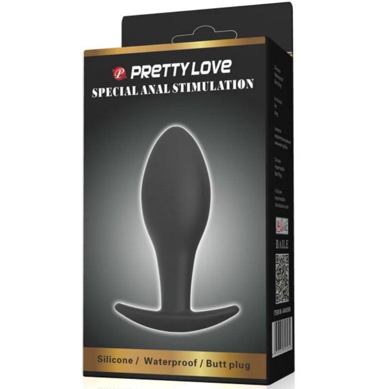 PRETTY LOVE Plug Anal Silicona Ancla 8.5 cm Negro – Diseño Ergonómico Para Máxima Comodidad y Estimulación