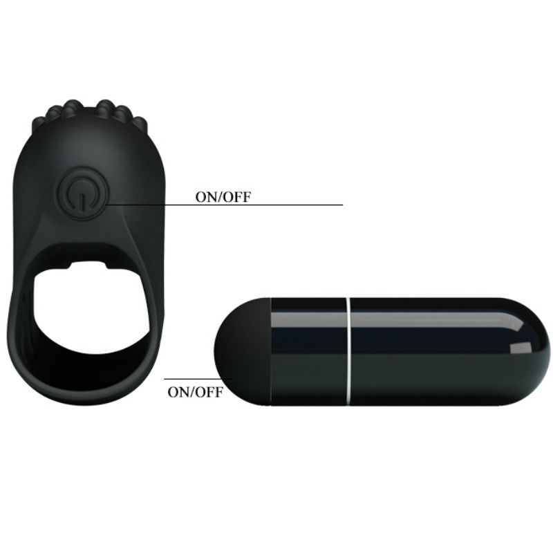 Ditale vibrante PRETTY LOVE Flirtation Nero – Texture morbida con stimolazione intensificata