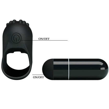 Ditale vibrante PRETTY LOVE Flirtation Nero – Texture morbida con stimolazione intensificata