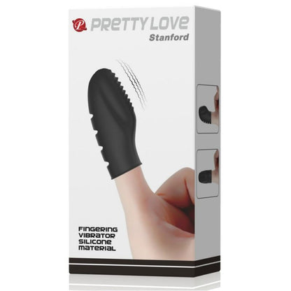 Comprar Pretty Love Flirtation Dedal Con Vibración Stanford Negro – Dedal Texturado De Silicona Para Placer Intenso-Noxtic
