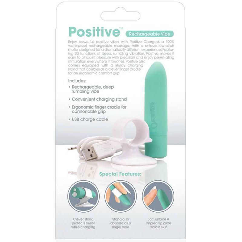 Comprar Screaming O Positive Verde – Masajeador Recargable Con Diseño Ergonómico Y 20 Funciones De Vibración-Noxtic