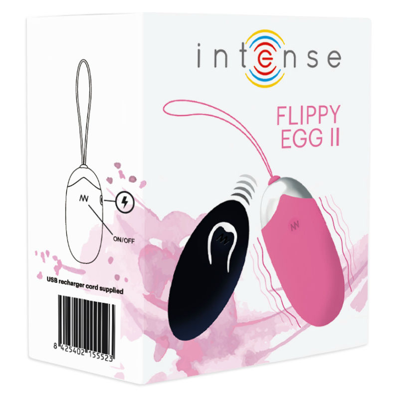 Intense Flippy II Uovo Ricaricabile Rosa – Stimolatore Silenzioso con 10 Velocità di Vibrazione