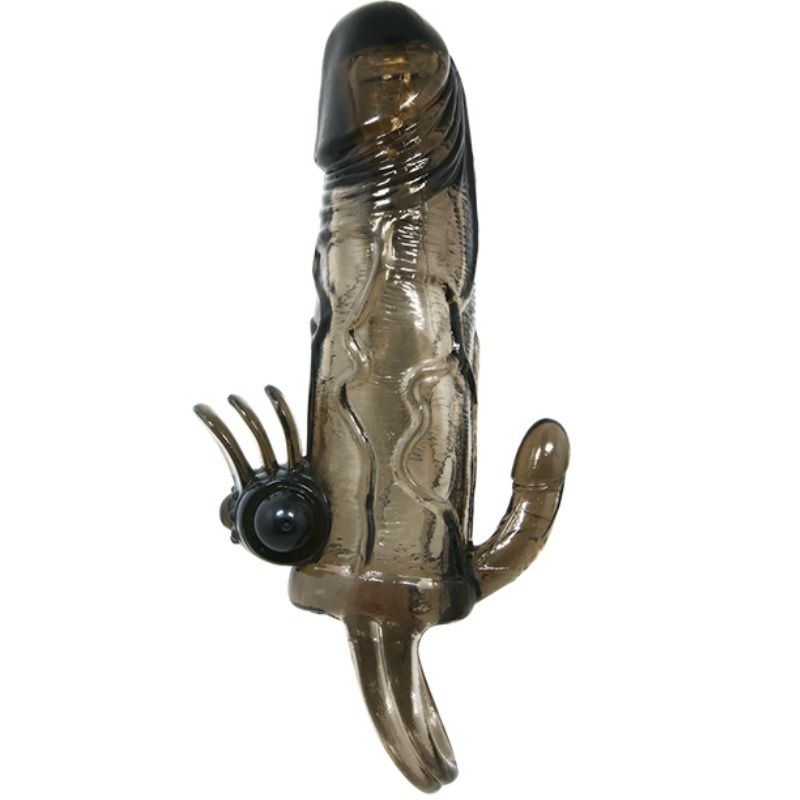 DANCE - BRAVE MAN ANAL AND CLITORIS VIBRATING PENIS SLEEVE 16.5 CM BLACK