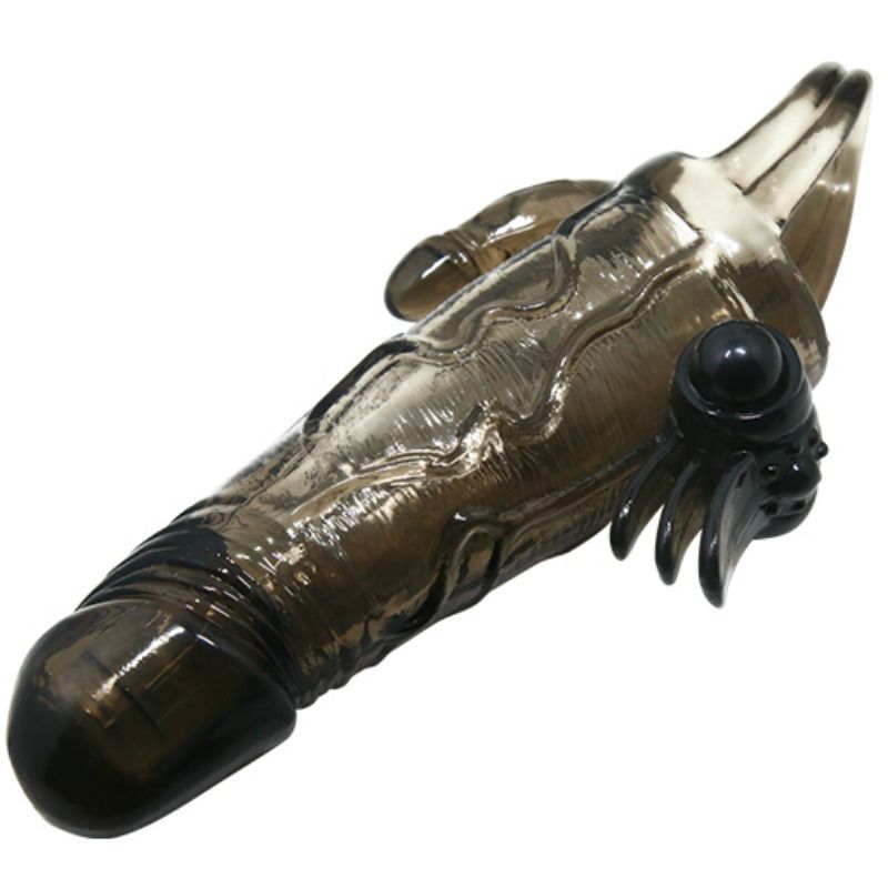 DANCE - BRAVE MAN ANAL AND CLITORIS VIBRATING PENIS SLEEVE 16.5 CM BLACK