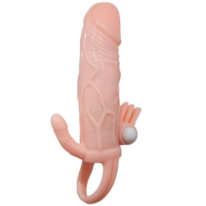 DANCE - BRAVE MAN PENIS SLEEVE ANAL AND CLITORIS VIBRATOR 16.5 CM NATURAL