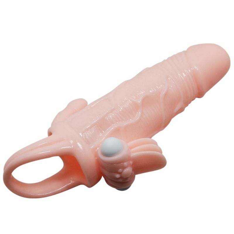 DANCE - BRAVE MAN PENIS SLEEVE ANAL AND CLITORIS VIBRATOR 16.5 CM NATURAL