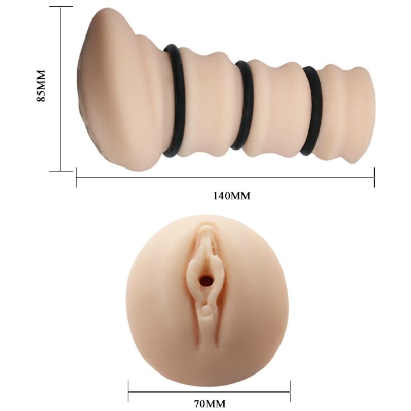Comprar CRAZY BULL Masturbador Con Anillos Modelo Vagina 2 – Experiencia Sensorial Con Textura Realista-Noxtic