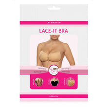 BYE-BRA Lace-It Push-Up Enhancer Nero Coppa A – Reggiseno autoadesivo riutilizzabile con design senza cuciture