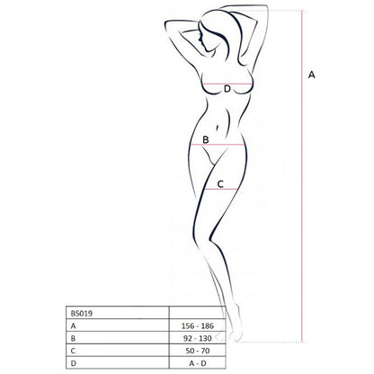 PASSION Bodystocking Nero Taglia Unica – Design Sexy con Spacco sulla Gamba
