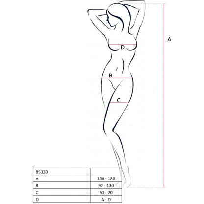 Comprar PASSION Woman BS020 Bodystocking Negro Talla Única – Diseño Sexy Con Bordados Elegantes y Abertura Estratégica-Noxtic