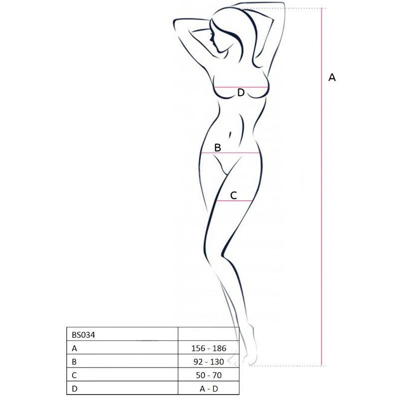 PASSION Bodystocking Blanco Talla Única – Diseño Sexy Con Bordados Sensuales