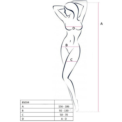 PASSION Bodystocking Blanco Talla Única – Diseño Sexy Con Bordados Sensuales