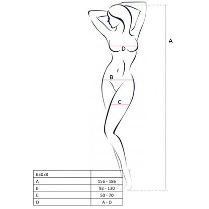 PASSION Woman BS038 Bodystocking Rojo Talla Única – Diseño Elegante Para Sensación Confortable