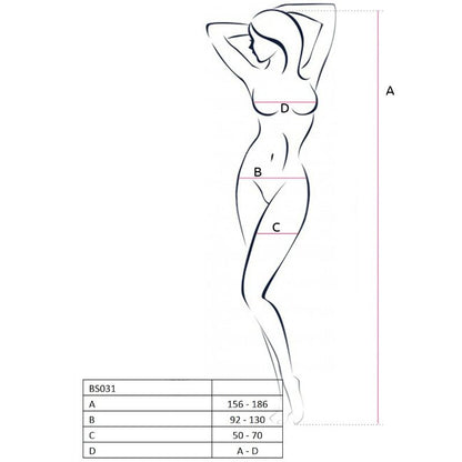 PASSION Bodystocking Rosso Taglia Unica – Design Sexy con Apertura e Ricamo Elegante