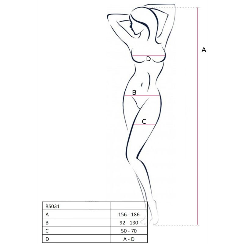 PASSION Donna BS031 Bodystocking Nero Taglia Unica – Design Elegante per una Sensazione Seducente