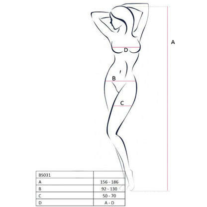 PASSION Donna BS031 Bodystocking Nero Taglia Unica – Design Elegante per una Sensazione Seducente
