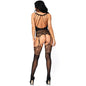 Bodystocking senza schienale Leg Avenue taglia unica – Design floreale seducente per uno stile elegante