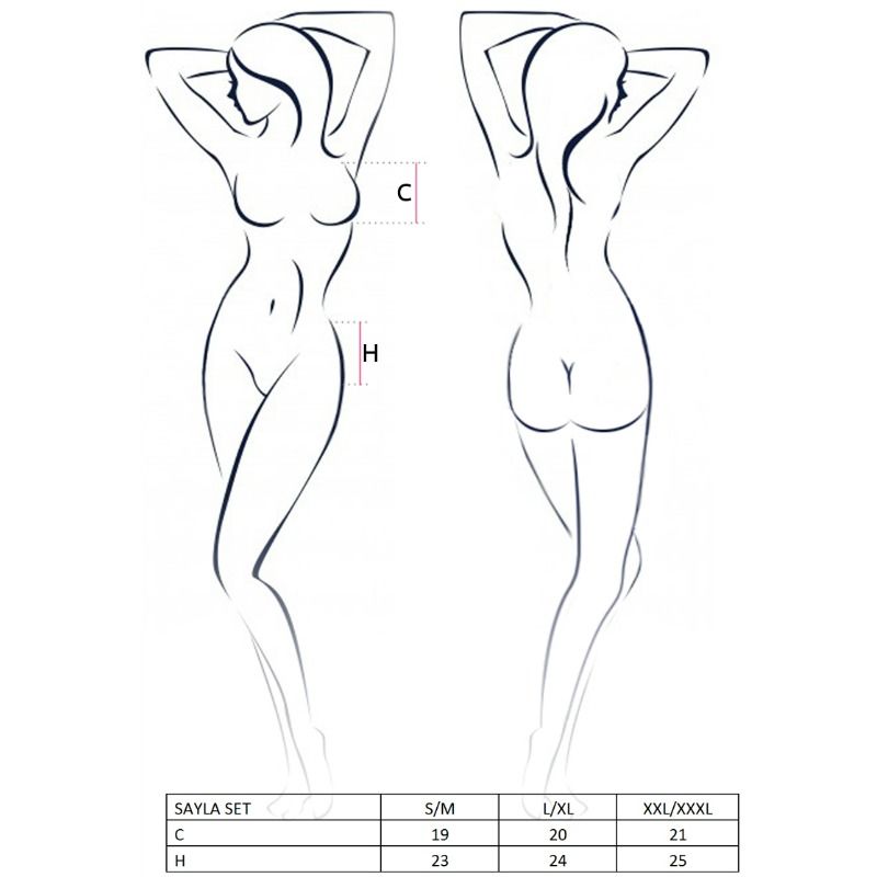 Passion Woman Sayla Set Negro Talla S/M – Conjunto De Lencería Elegante Para Comodidad Y Estilo