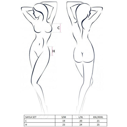 Passion Woman Sayla Set Negro Talla S/M – Conjunto De Lencería Elegante Para Comodidad Y Estilo