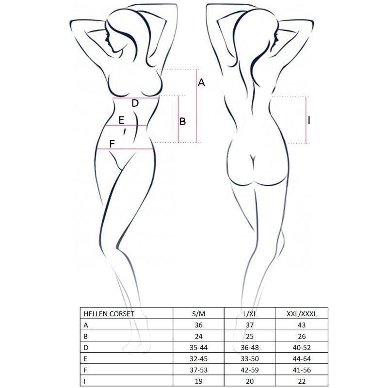 PASSION Woman Hellen Corsetto Nero Taglia S/M – Corsetto Elegante che Mette in Evidenza la Tua Silhouette