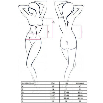 PASSION Woman Hellen Corsetto Nero Taglia S/M – Corsetto Elegante che Mette in Evidenza la Tua Silhouette