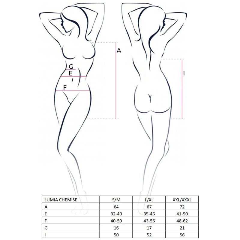 PASSION Donna Lumia Chemise Nero Taglia S/M – Design Elegante con Comfort Ideale