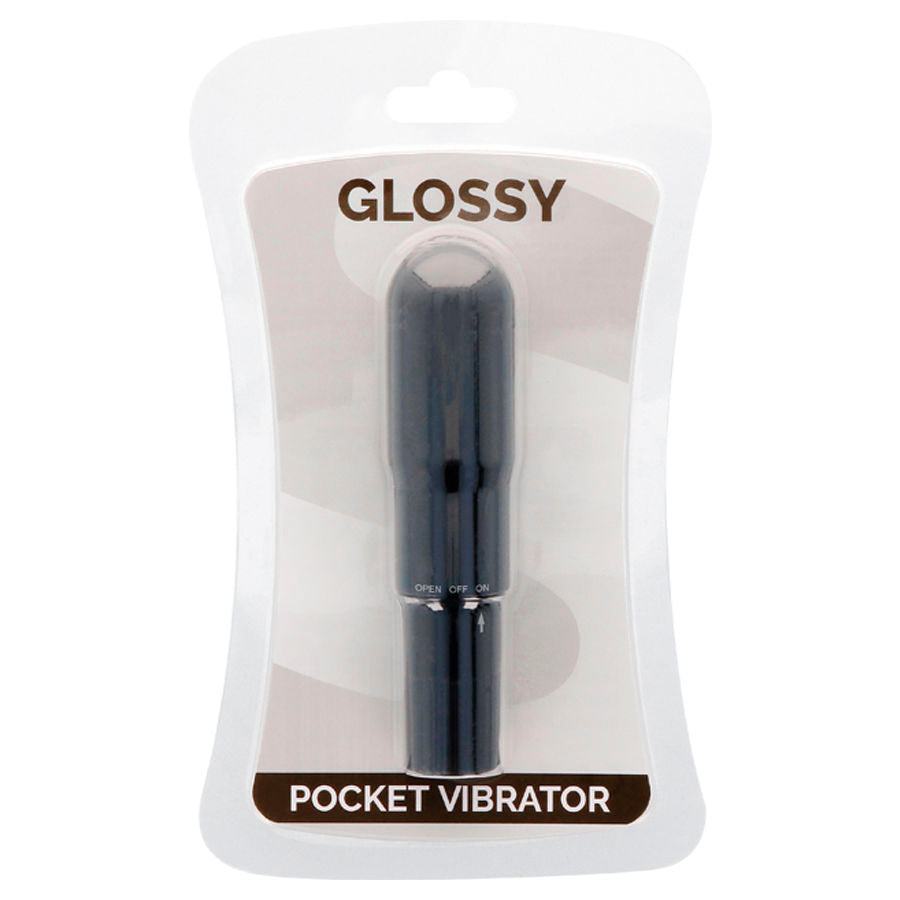 GLOSSY Pocket Vibrador Negro – Vibrador Silencioso Resistente Al Agua Para Uso Diario