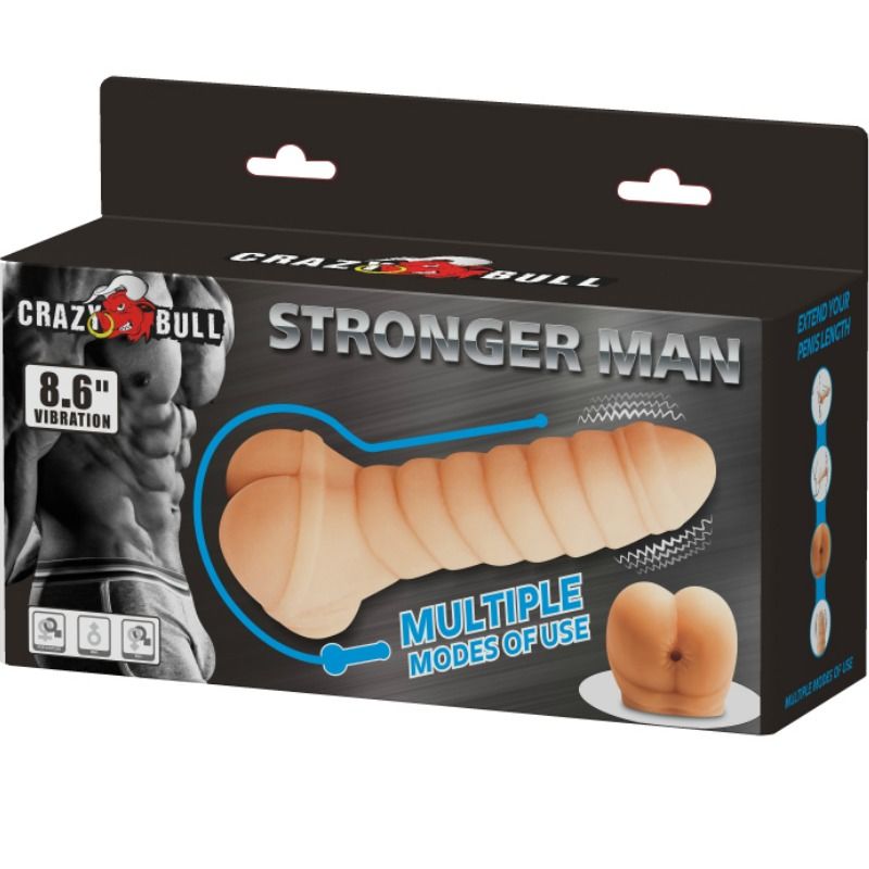 CRAZY BULL Pene Multifuncional 21.8 Cm – Estimulador Con Vibración Potente Para Placer Máximo
