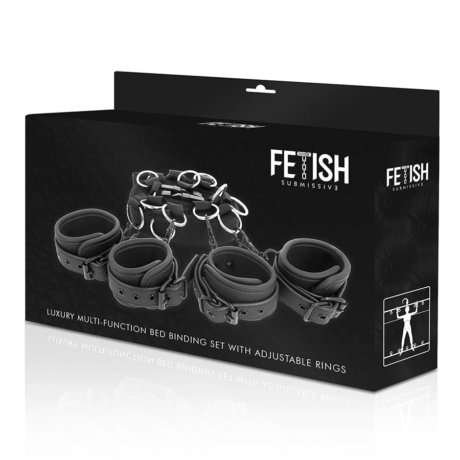FETISH SUBMISSIVE Set Ataduras Cama Luxury – Diseño Con Forro De Neopreno Para Comodidad Y Estilo
