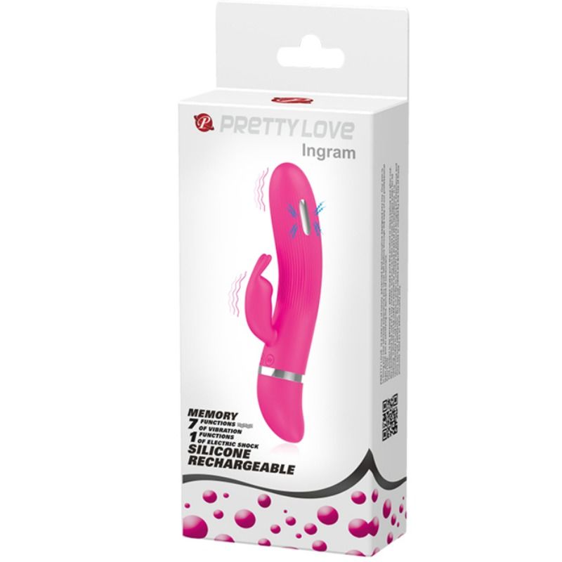 PRETTY LOVE Flirtation Ingram – Vibrador De Conejo Con Estimulación Eléctrica Y 7 Funciones De Vibración