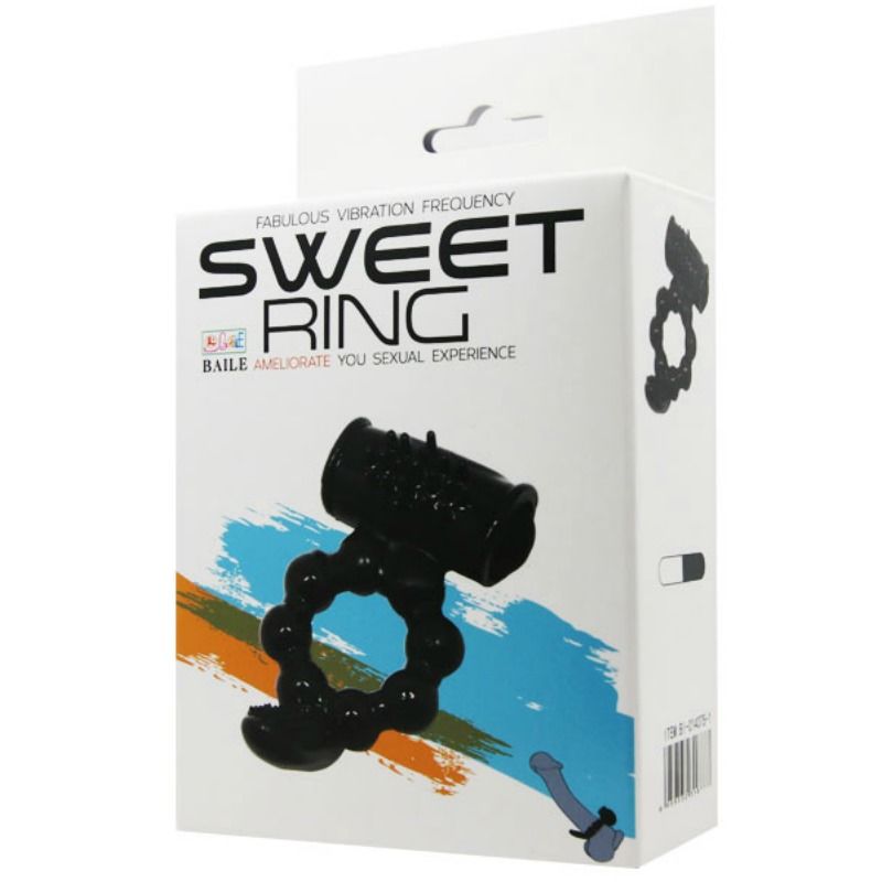 BAILE Sweet Ring Anillo Con Doble Estimulador – Anillo Vibrador Con Diseño Ergonómico Para Parejas