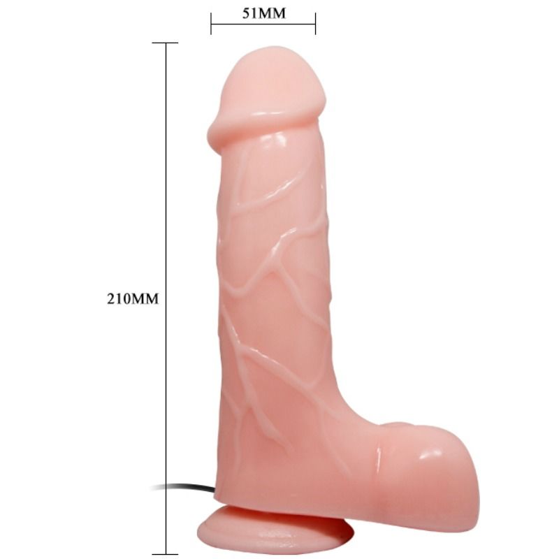 BAILE Vibrador Realista Barbara Natural 21 Cm – Dildo Con Ventosa Para Uso Manos Libres