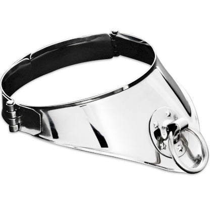 Comprar METAL HARD Collar Restricción Con Anilla Y Candado 12.5 CM – Diseño Elegante En Acero Inoxidable Para Placer Sensual-Noxtic