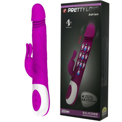 Pretty Love Adrian Vibratore multifunzionale ricaricabile con design in morbido silicone medico