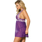 Comprar SUBBLIME Babydoll Blanco Encaje Floral Morado S M – Diseño Elegante Con Detalles Florales Para Comodidad Ideal-Noxtic