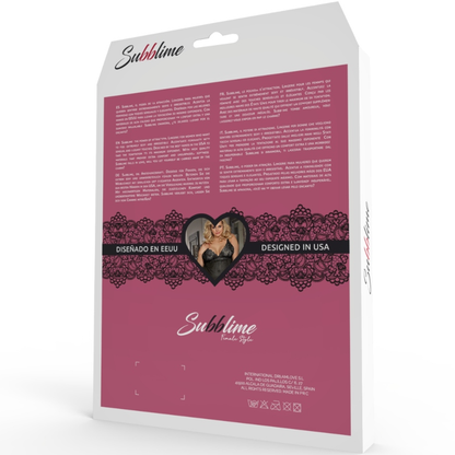 SUBBLIME Set Dress-Top Y Tanga Negro Talla Grande – Lencería Elegante Con Comodidad Sofisticada