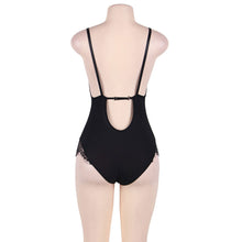 Comprar SUBBLIME Teddy Con Franjas Negro Talla Grande – Lencería Sensual Con Diseño Elegante Para Máxima Comodidad-Noxtic