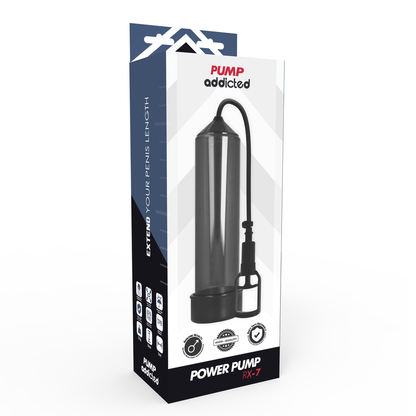 PUMP ADDICTED RX7 Pompa per l'erezione Nera – Stimolatore dal design innovativo per il piacere intimo
