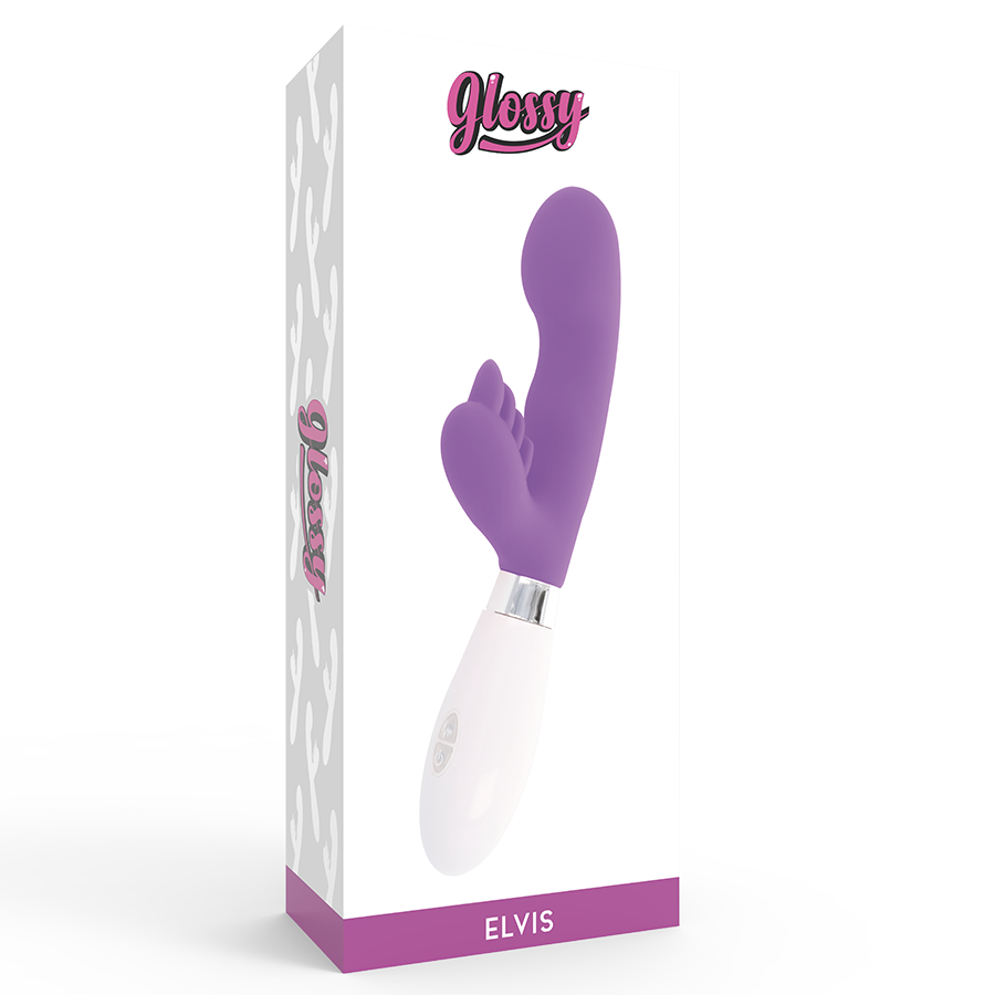 GLOSSY Rabbit Elvis Lila – Masajeador De Silicona Con 10 Funciones Y Diseño Ergonómico