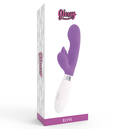 GLOSSY Rabbit Elvis Lila – Masajeador De Silicona Con 10 Funciones Y Diseño Ergonómico