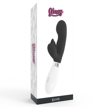 GLOSSY Elvis Rabbit Negro – Vibrador Erótico Con 10 Funciones De Vibración