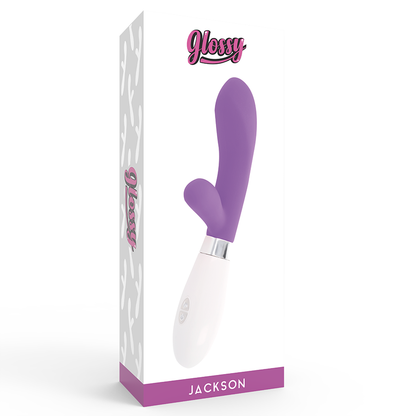 GLOSSY Jackson Rabbit Lilac – Giocattolo ergonomico in silicone medico per il piacere personale