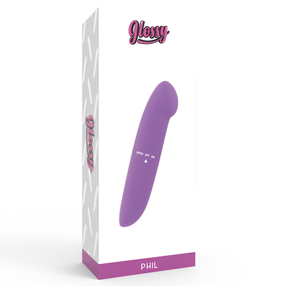 GLOSSY Phil Vibrator Lila – Vibrador Discreto Con Diseño Elegante Para Llevar A Cualquier Lugar
