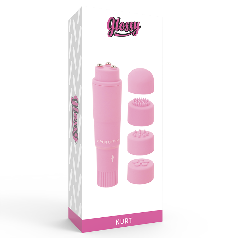 GLOSSY Pocket Kurt Rosa – Masajeador Compacto Con Diseño Elegante