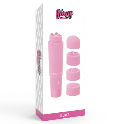 GLOSSY Pocket Kurt Rosa – Masajeador Compacto Con Diseño Elegante