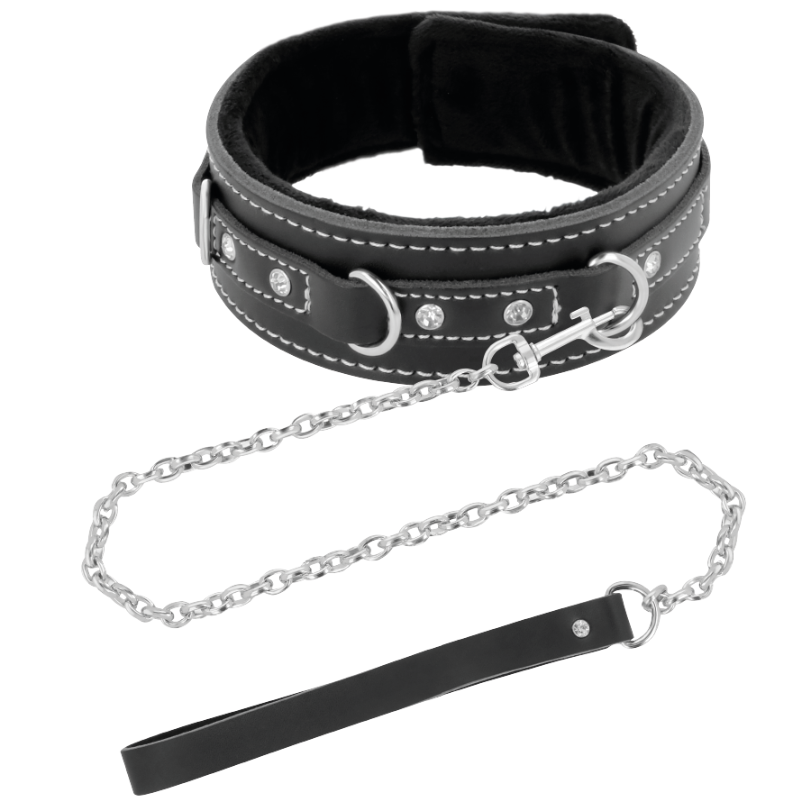 DARKNESS Collar De Cuero Con Correa – Diseño Elegante Para Control Y Estilo En Tus Escenas
