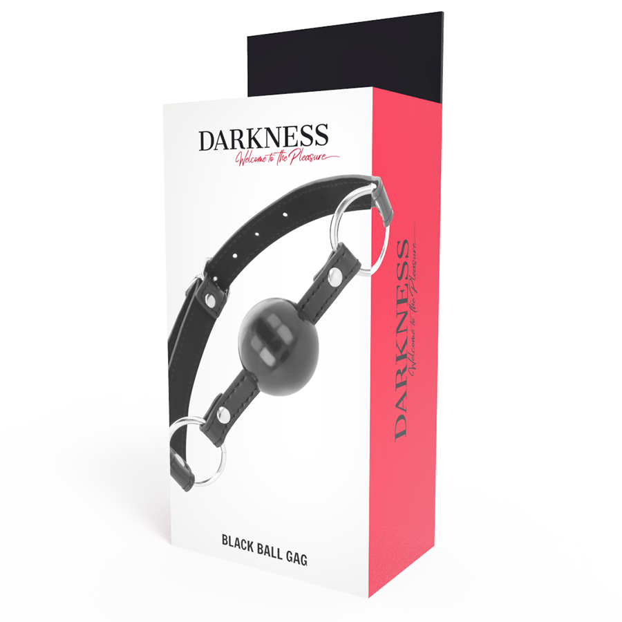 Comprar DARKNESS Mordaza Bola Negra – Diseño Ajustable Con Correas De Cuero Elegantes-Noxtic