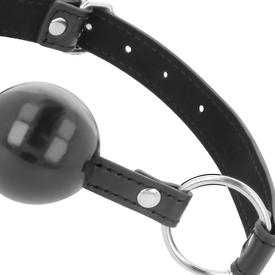 Comprar DARKNESS Mordaza Bola Negra – Diseño Ajustable Con Correas De Cuero Elegantes-Noxtic